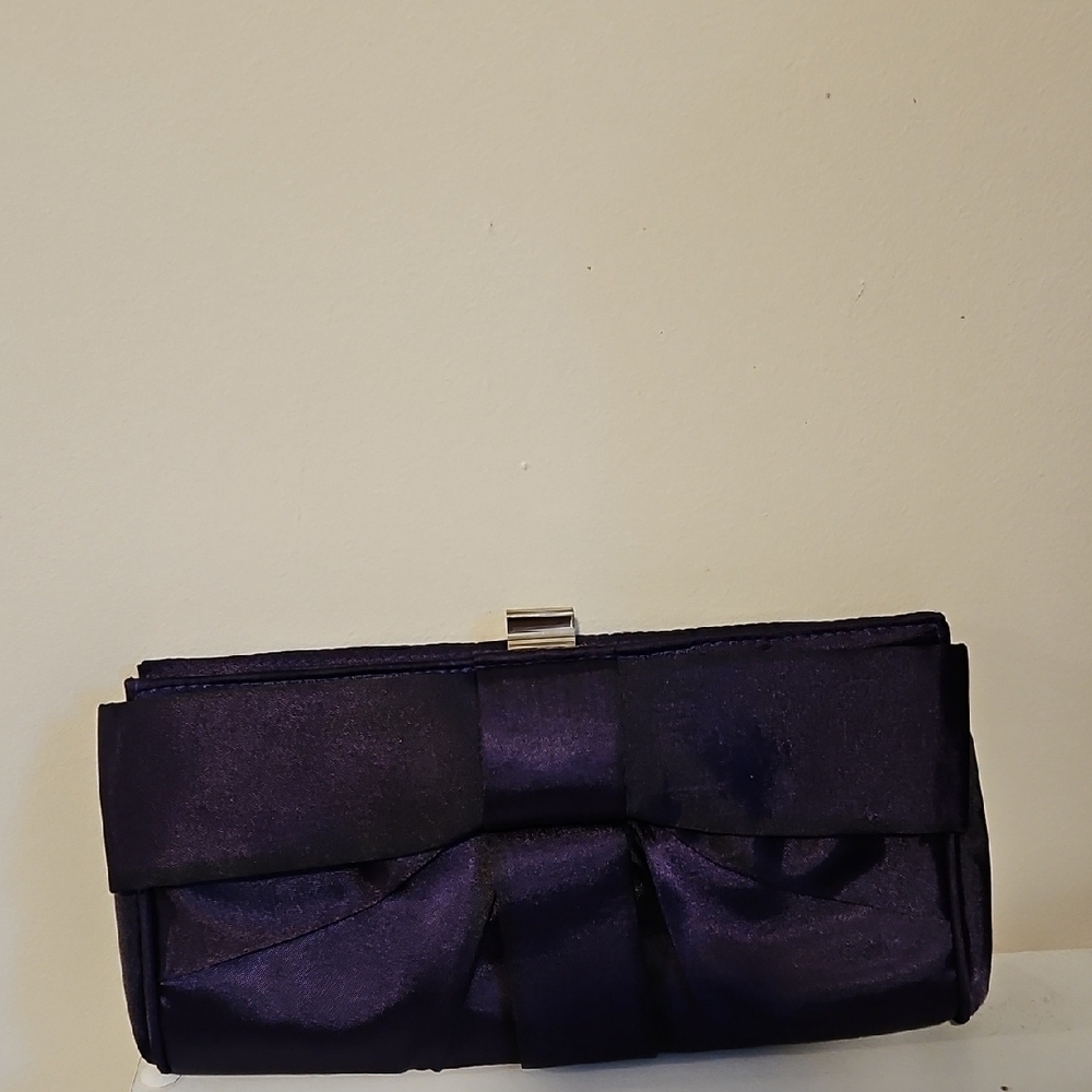 Dark Purple Clutch Bow Detail